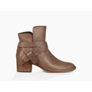 UGG Elysian Leather Ankle Boots 8.5 Sahara Zip Cowboy Western‎ Brown Festival